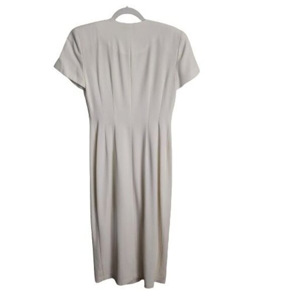 Maggy London Cream Double Breasted Wrap Maxi Dress Size 4 - Picture 2 of 5